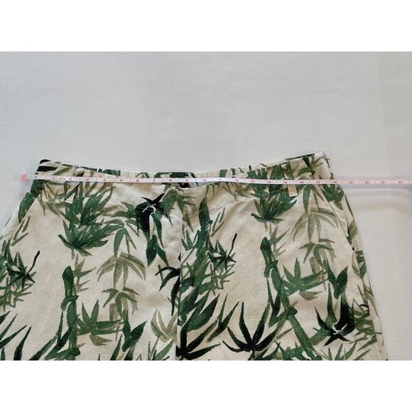 NWT J. Jill Linen Blend Barley Palm Bamboo Tropical Wide Leg Cropped Pants LP - Picture 12 of 15